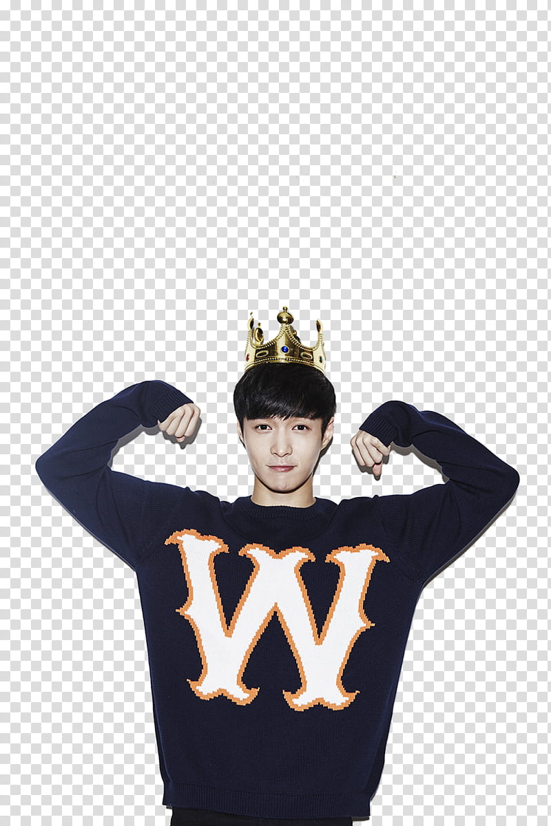 EXO S LAY, man in black top flexing his arms transparent background PNG clipart
