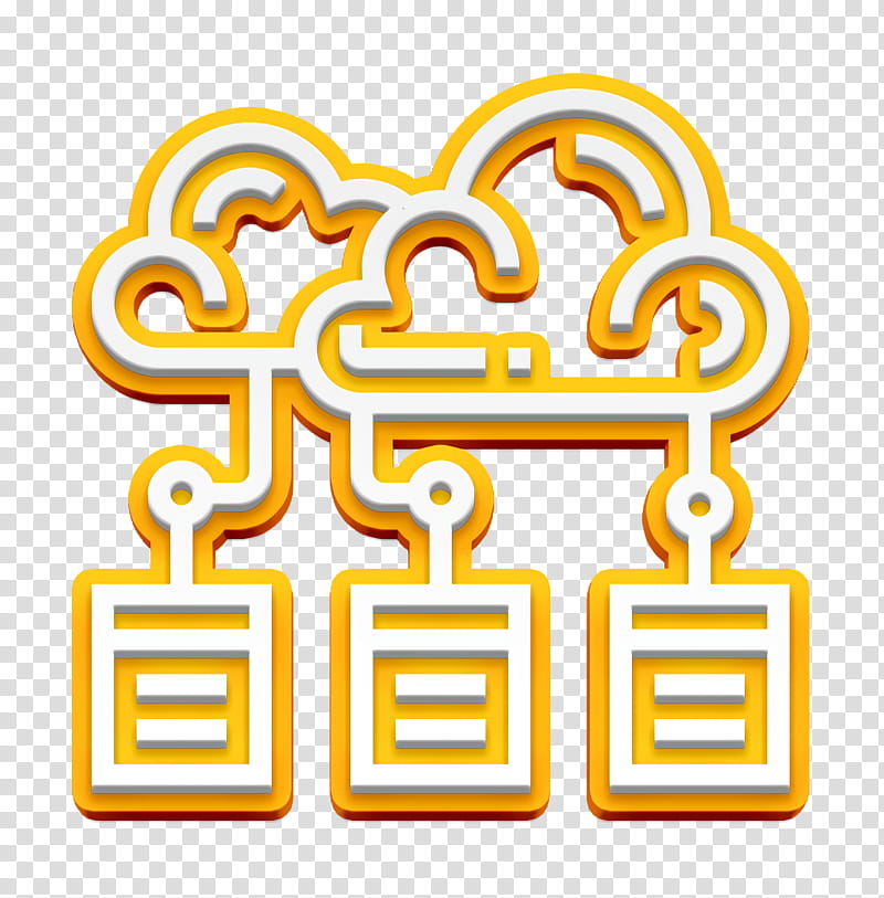 Transfer icon Cloud computing icon Artificial Intelligence icon, Yellow, Text, Line, Symbol transparent background PNG clipart