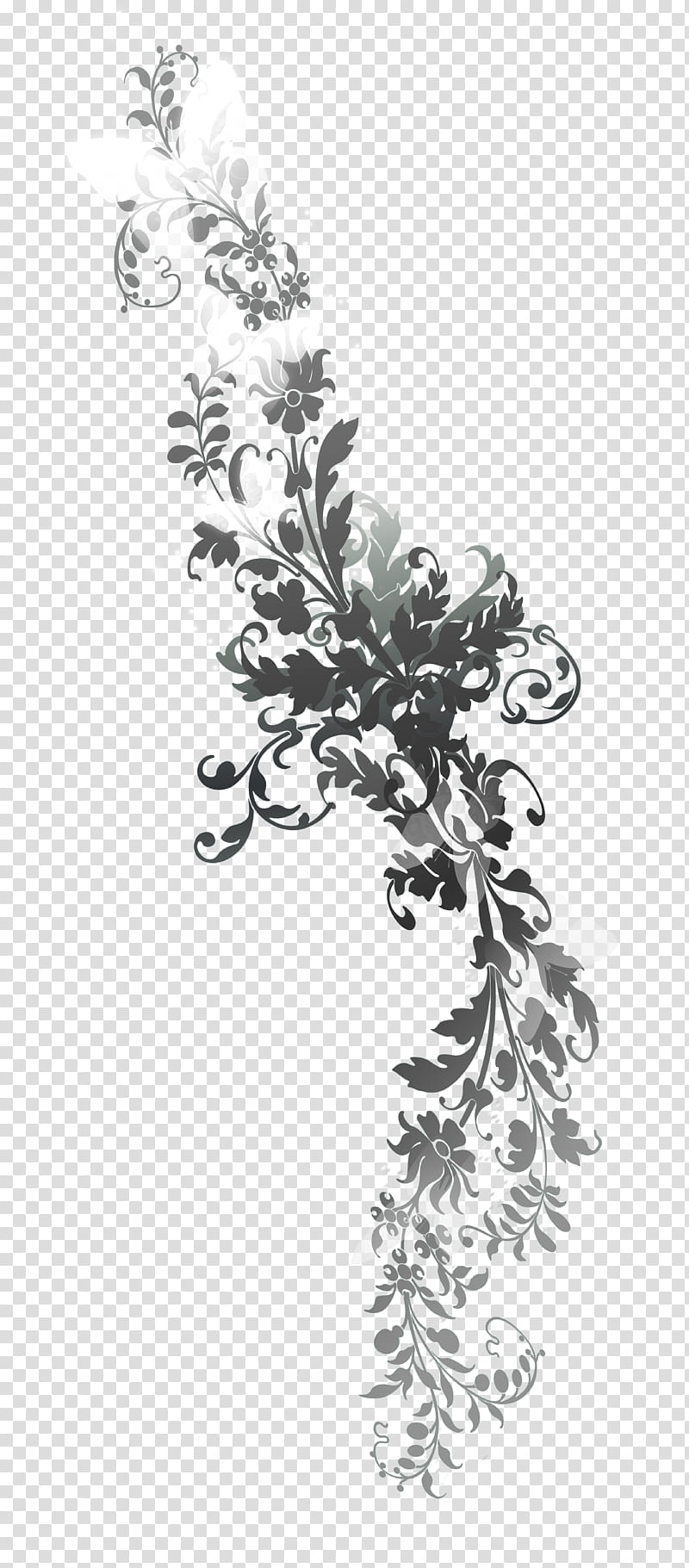 Butterfly Elegance Shady, gray and white flower and butterfly artwork transparent background PNG clipart