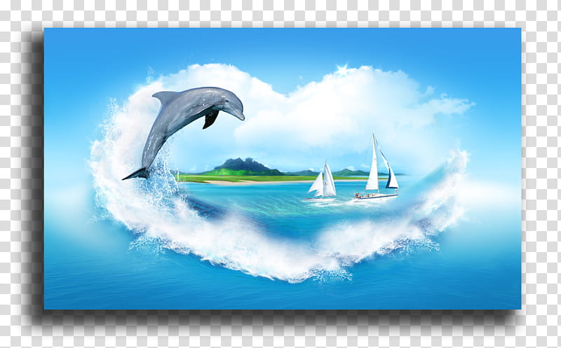 Columbus Day, Dolphin, Heart, Painting, Sea, Drawing, Boat, Desktop Computers transparent background PNG clipart