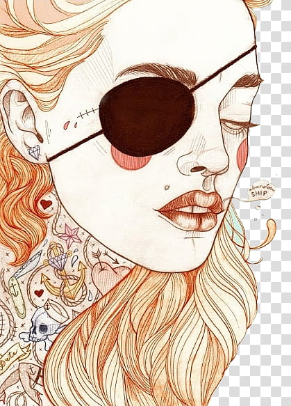 Tattoo Girls s, female with eyewear art transparent background PNG clipart