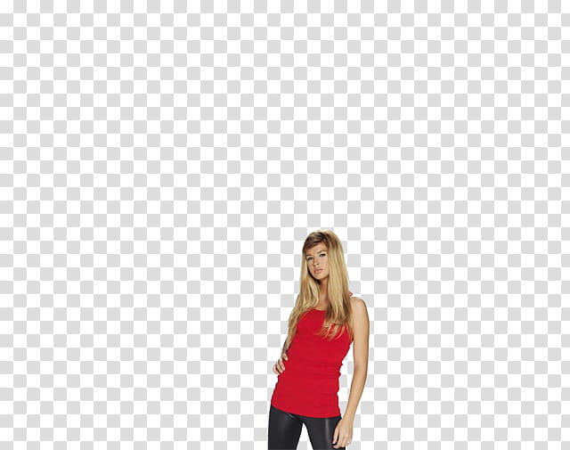 Euge Suarez, woman wearing red spaghetti strap top transparent background PNG clipart