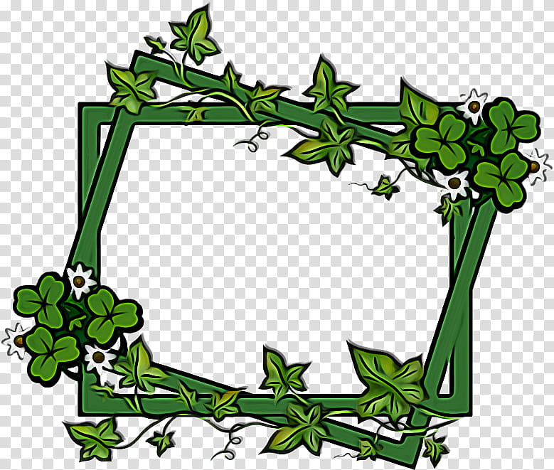 Floral Design Frame, Plant Stem, Leaf, Branch, Plants, Green, Ivy, Flower transparent background PNG clipart