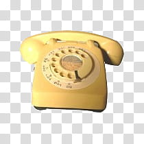 , yellow rotary dial telephone transparent background PNG clipart