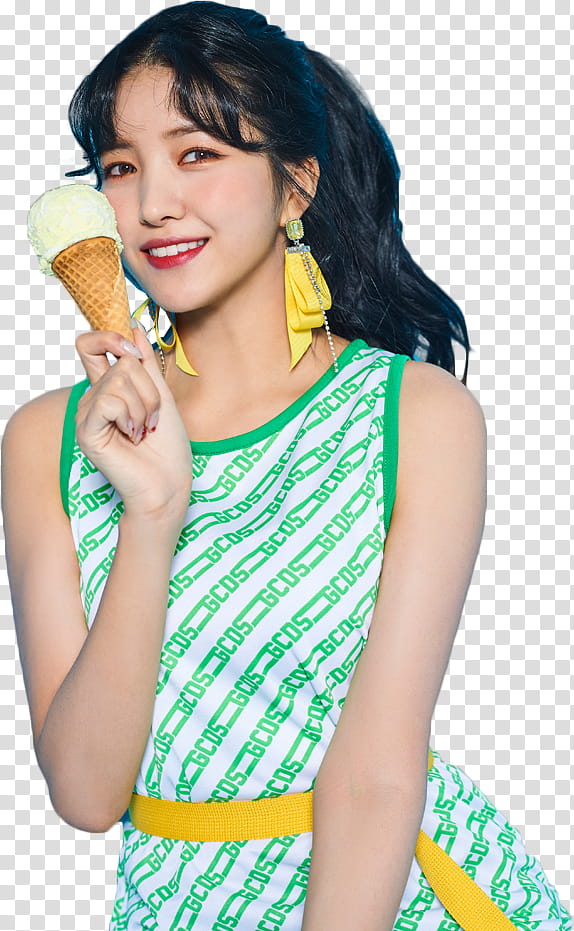 GFriend Sunny Summer PT, woman wearing dress holding ice cream transparent background PNG clipart
