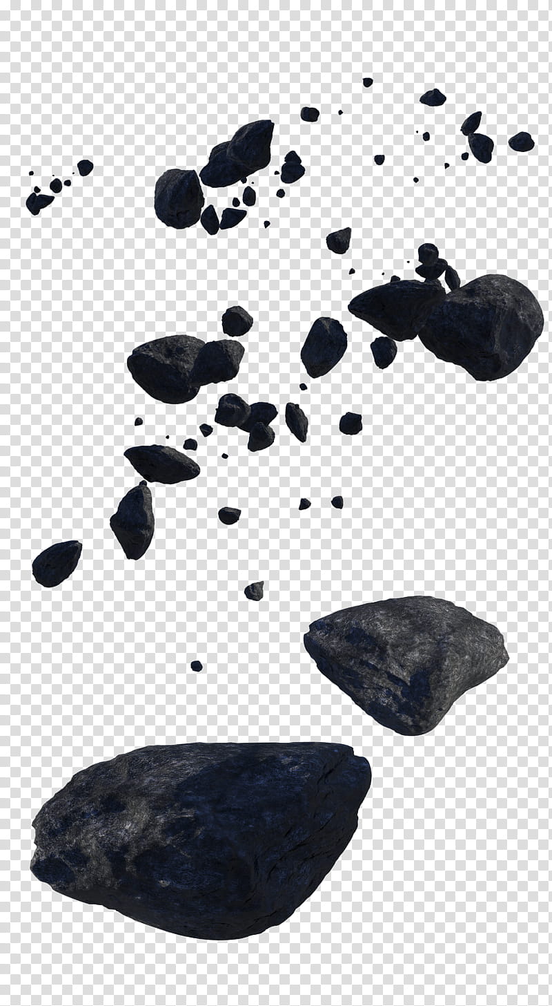 Asteroids, scattered black rocks transparent background PNG clipart