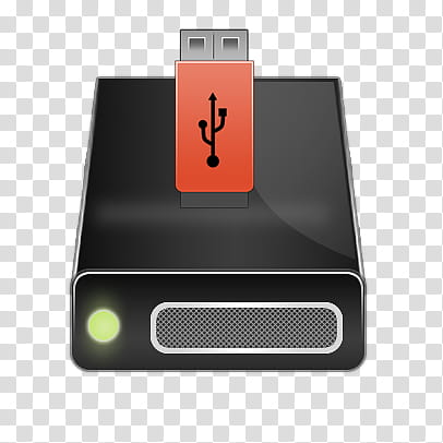 TRIX Icon Set, Drives-, black hard disk drive and red USB drive art transparent background PNG clipart