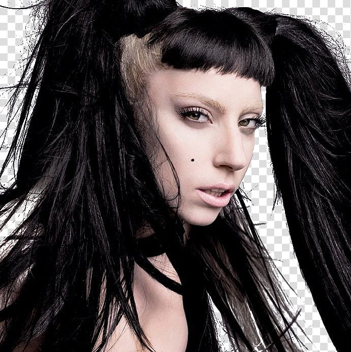 Lady Gaga , woman with black hair transparent background PNG clipart