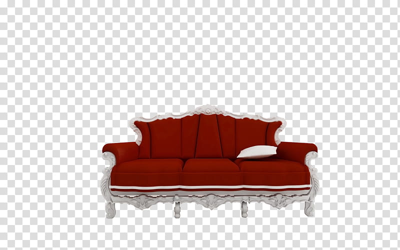, red and white fabric sofa transparent background PNG clipart