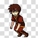 Zuko shimeji, boy wearing brown and red top transparent background PNG clipart