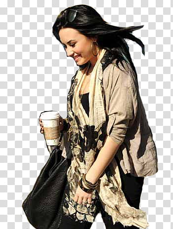 Demi Lovato en su salida de reha transparent background PNG clipart