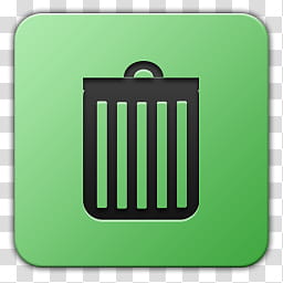 Icon , trash, square green trash bin icon transparent background PNG clipart