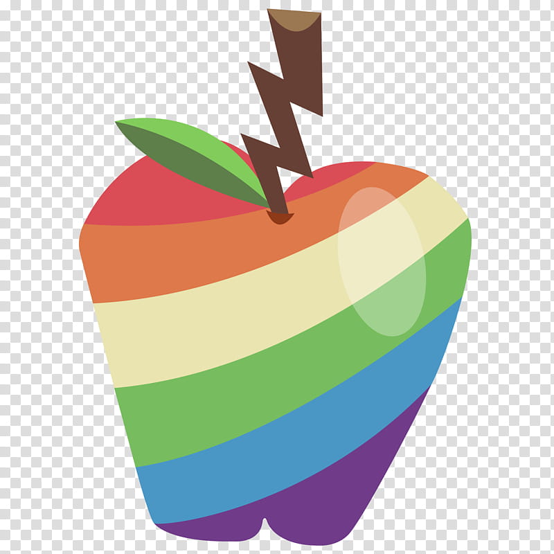 Zap Apple, illustration of red, orange, white, green, blue, and purple apple transparent background PNG clipart