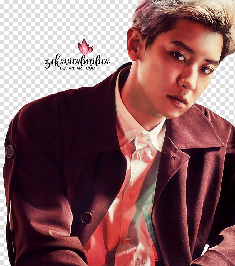 EXO Chanyeol Countdown, man in brown blazer and white undershirt transparent background PNG clipart