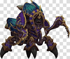 Anub arak The Traitor King purple blue and gold game character