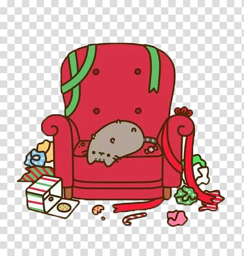 Pusheen cat on sofa transparent background PNG clipart