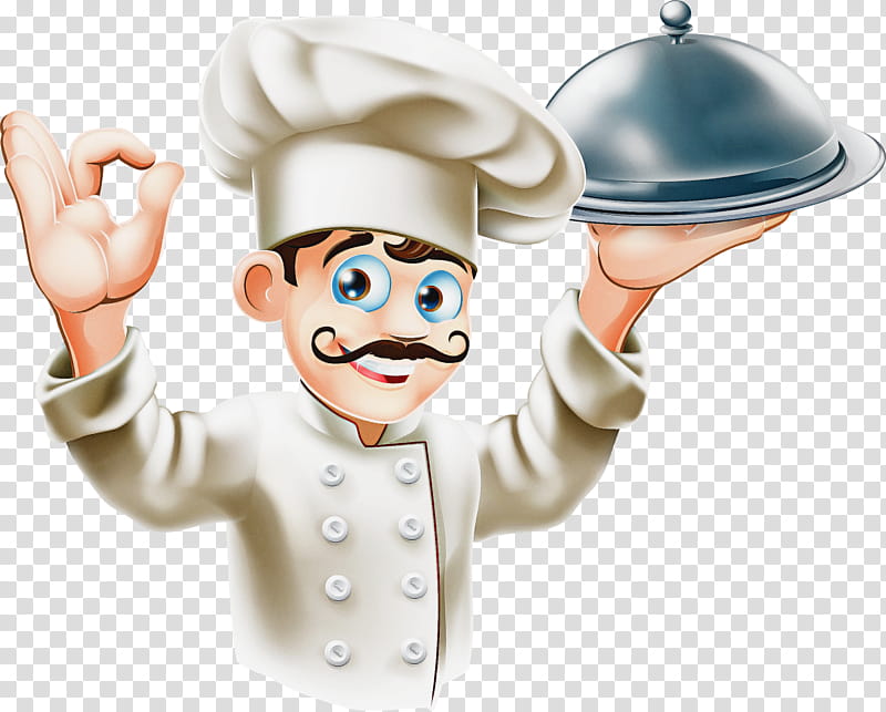 cartoon cook chef gesture finger, Cartoon, Chief Cook transparent background PNG clipart