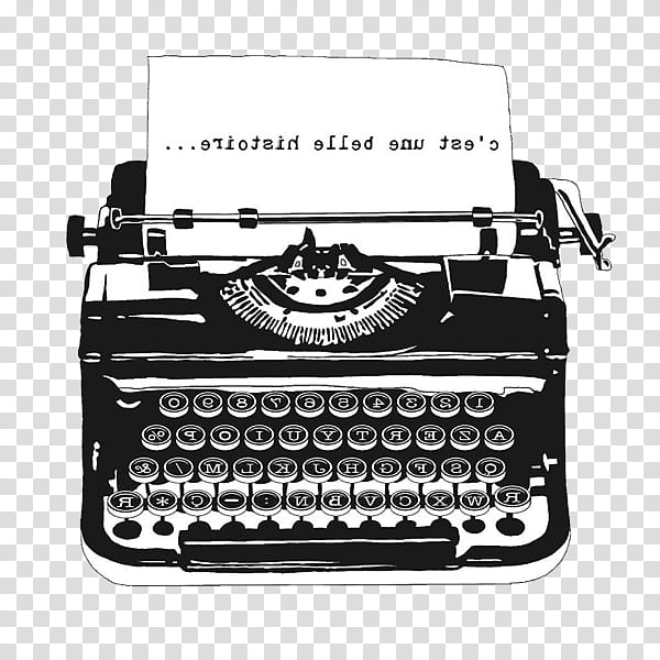 Typewriters, typewriter with paper illustration transparent background PNG clipart