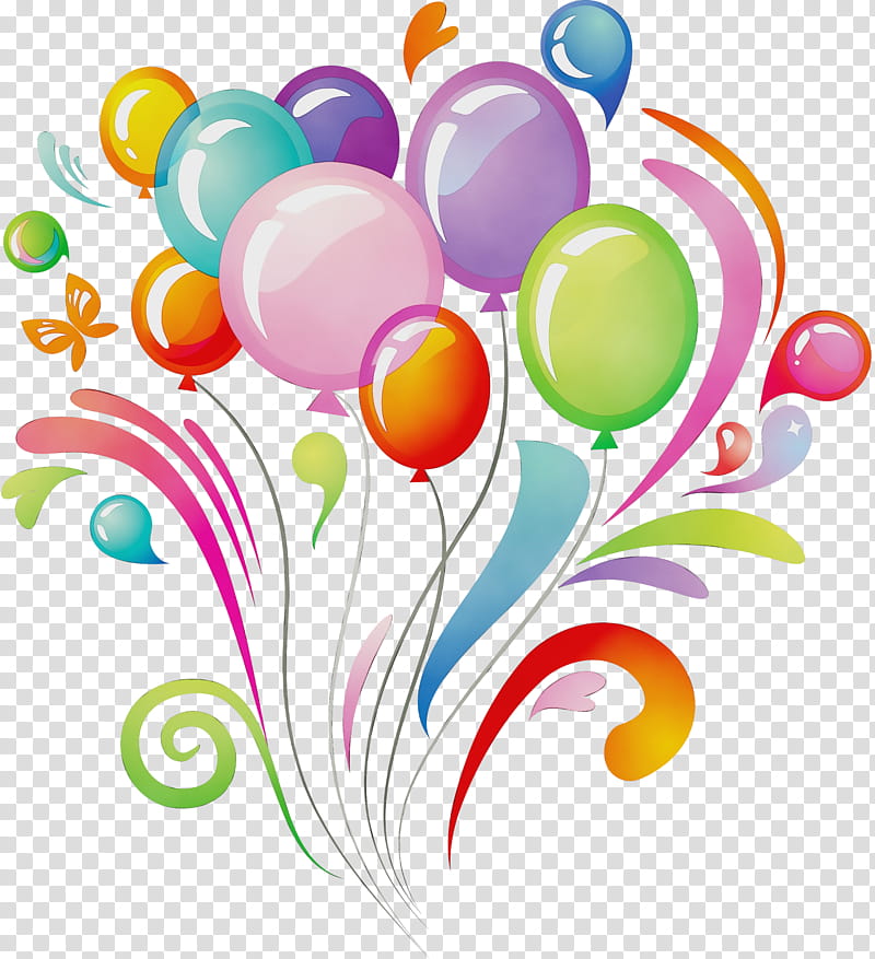 Happy Birthday, Watercolor, Paint, Wet Ink, Birthday , Balloon, Happy ...