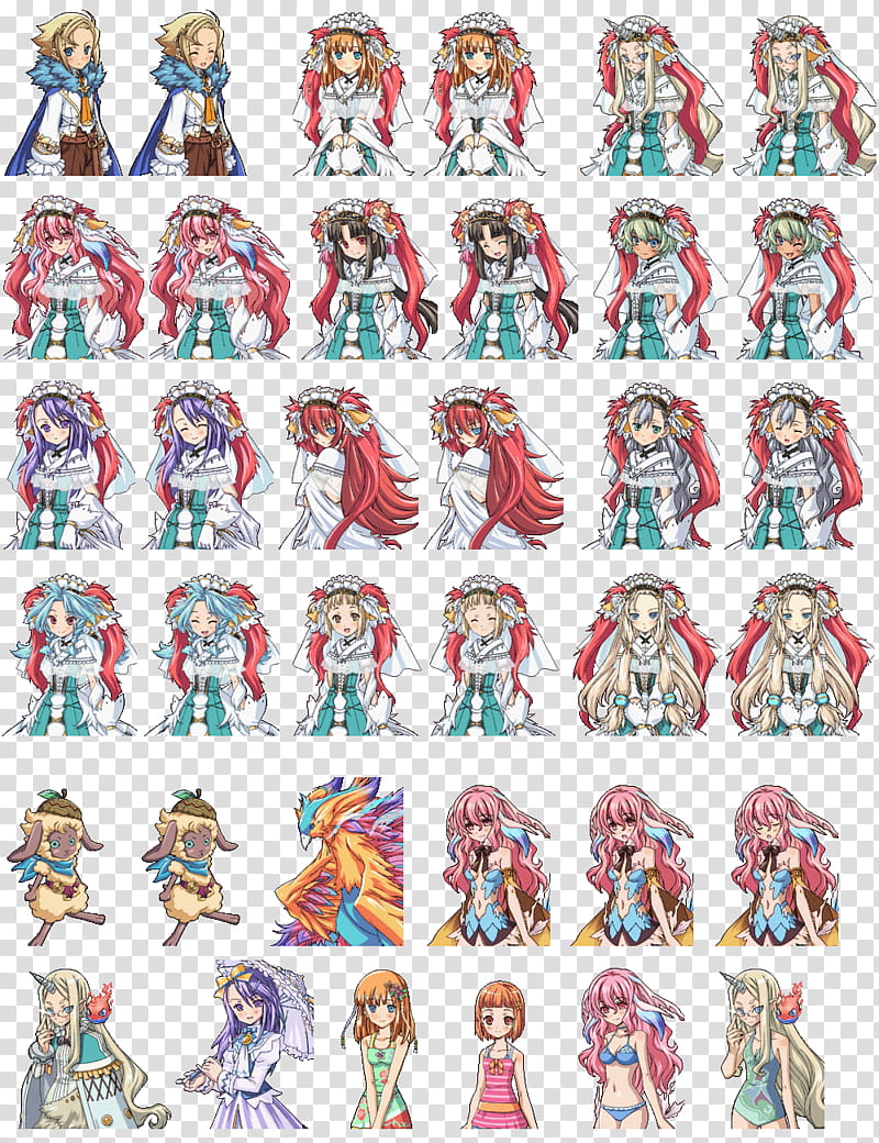 My favorite RF Sprites, anime characters collage transparent background PNG clipart