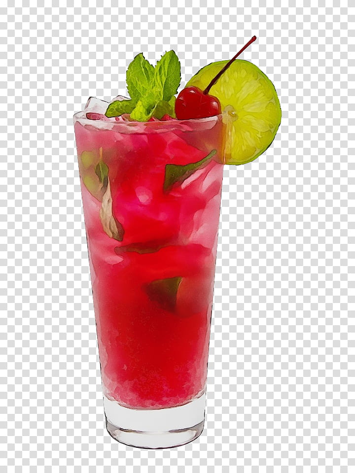 drink cocktail garnish juice non-alcoholic beverage woo woo, Watercolor, Paint, Wet Ink, Nonalcoholic Beverage, Bay Breeze, Food, Caipiroska transparent background PNG clipart