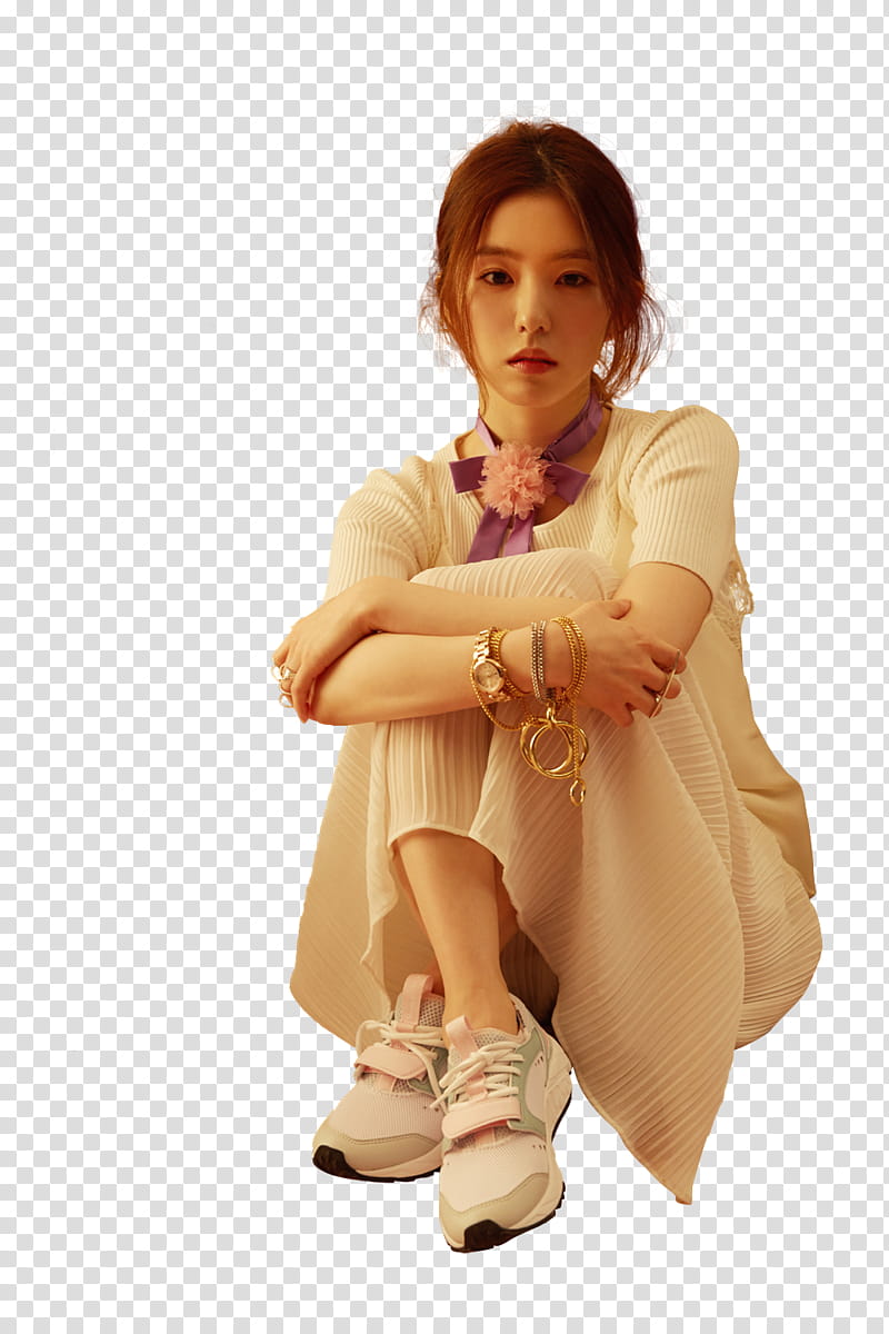 Red Velvet Irene GQ, woman in white dress transparent background PNG clipart