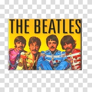 various set, The Beatles poster transparent background PNG clipart