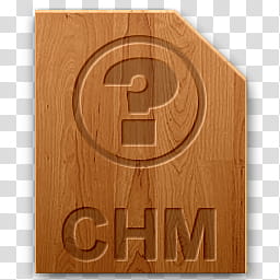 Wood icons for file types, chm, CHM logo transparent background PNG clipart