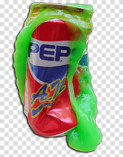 Full, green slime on red Pepsi can transparent background PNG clipart