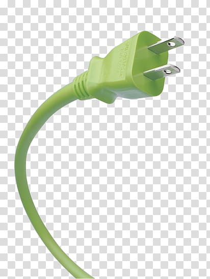 Cables, green -prong plug transparent background PNG clipart