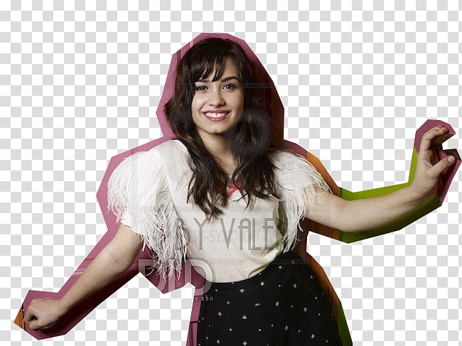 demi lovato, woman wearing white short-sleeved shirt and black bottoms transparent background PNG clipart