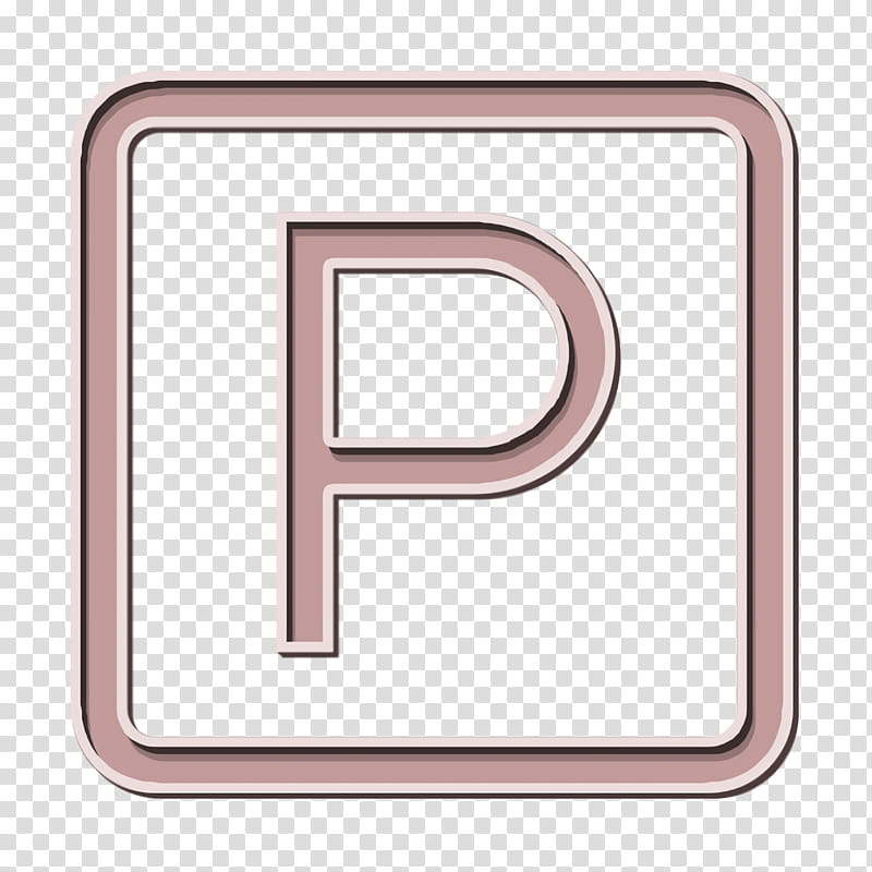 Hotel icon Parking icon, Line, Material Property, Symbol, Metal, Square, Rectangle transparent background PNG clipart