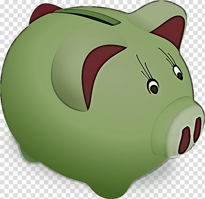 Piggy bank, Green, Cartoon, Snout, Money Handling, Saving transparent background PNG clipart