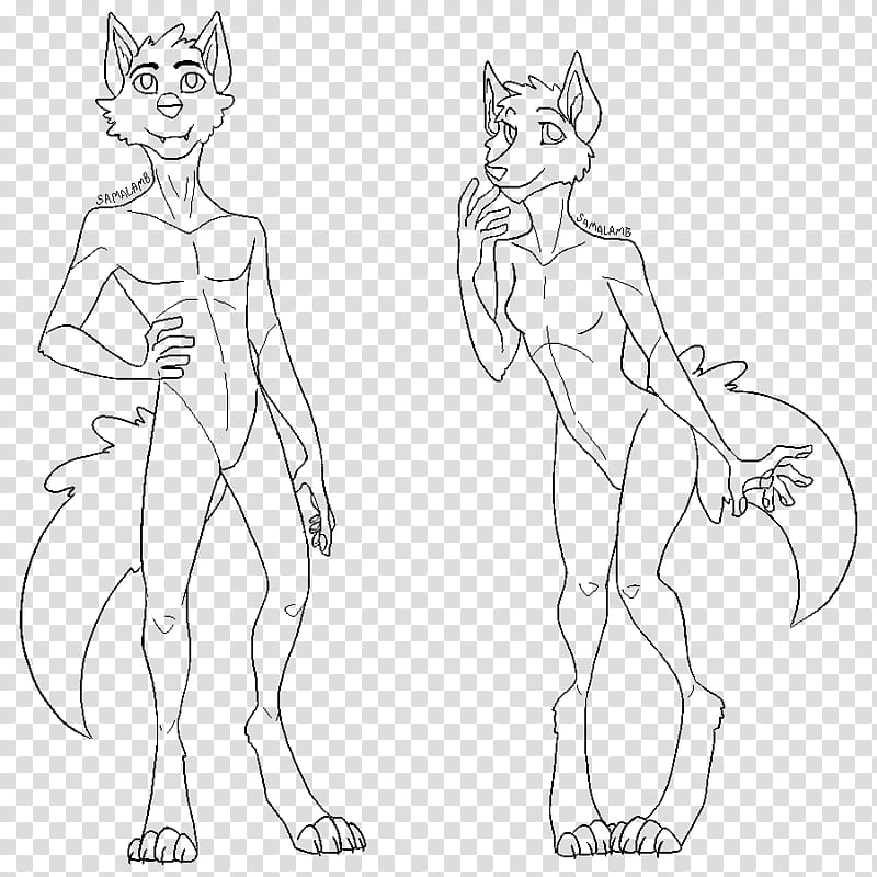 anthro wolf base, animated fox transparent background PNG clipart