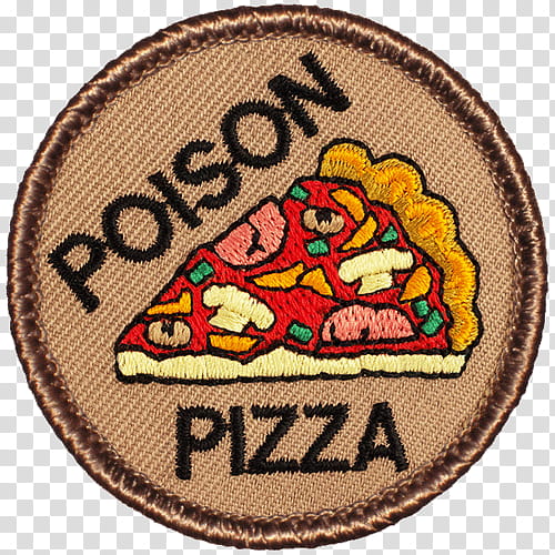 , poison pizza embroidered patch transparent background PNG clipart