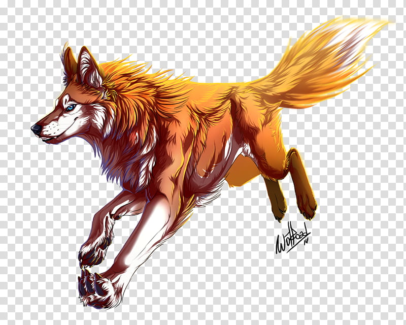 Redhead arrow, brown wolf running painting transparent background PNG clipart