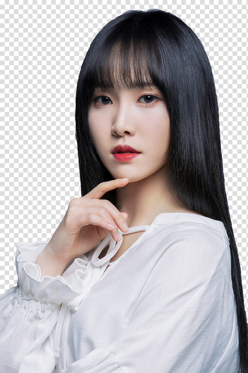 GFriend, woman touching her chin transparent background PNG clipart