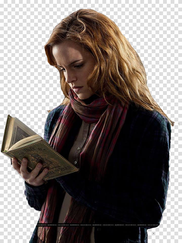 Hermione Granger, Emma Watson reading book transparent background PNG clipart