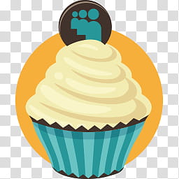 CUPCAKE SOCIAL ICON, cupcake with yellow whipped cream transparent background PNG clipart