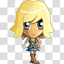 SMALLVILLE Chibi Icons, Chloe, yellow-haired anime character transparent background PNG clipart