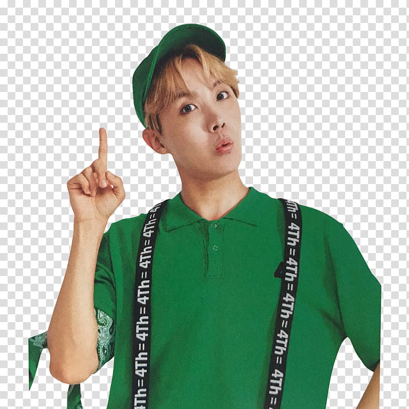 J Hope , man wearing green polo shirt and cap transparent background PNG clipart