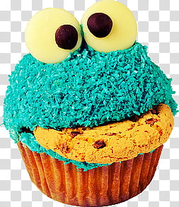 Cupcakes, cookie monster cupcake transparent background PNG clipart