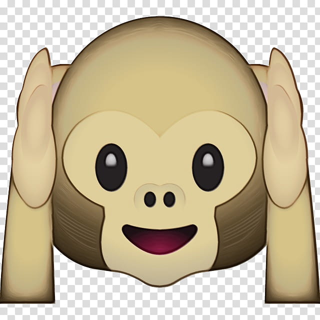 Monkey Emoji, Emoticon, Smiley, Apple Color Emoji, Sticker, Three Wise Monkeys, Cartoon, Head transparent background PNG clipart
