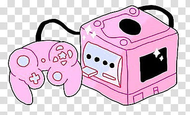 PINK AESTHETIC S, pink and white Nintendo gamecube transparent background PNG clipart