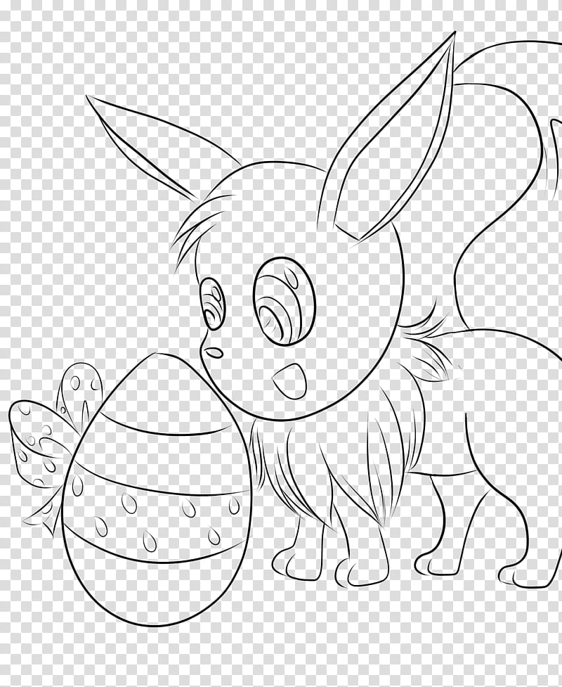 PKMN Easter Eevee Colour Page transparent background PNG clipart