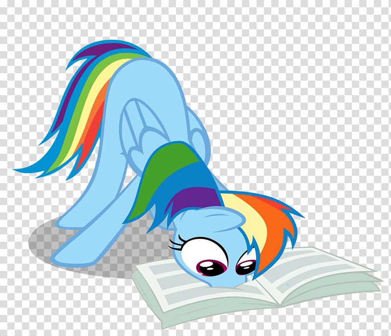 Rainbow Dash Reading The Foul Free Press transparent background PNG clipart