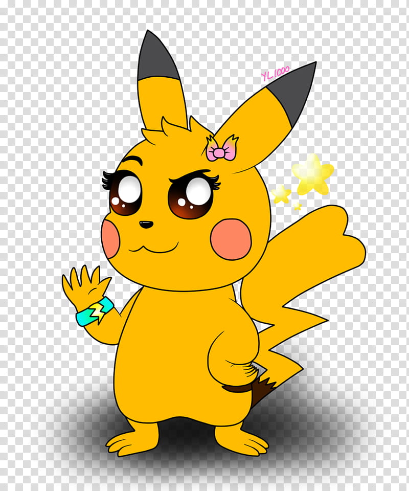 [OC] Sparky the Shiny Pikachu transparent background PNG clipart