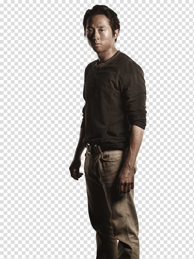 The Walking Dead Season , man wearing brown crew-neck long sleeved shirt with brown pants transparent background PNG clipart