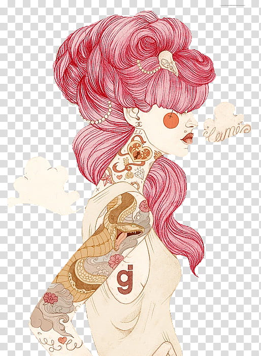 Tattoo Girls s, woman with tattoo illustration \ transparent background PNG clipart