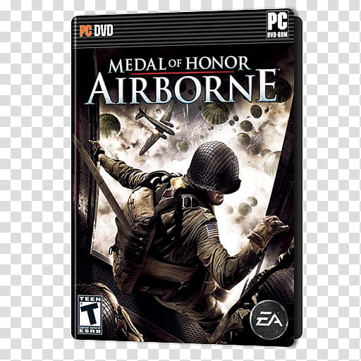 PC Games Dock Icons , Medal Of Honor Airborne, Medal of Honor Airborne PC DVD case transparent background PNG clipart